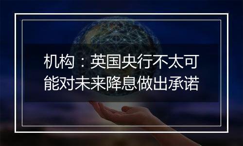 机构：英国央行不太可能对未来降息做出承诺