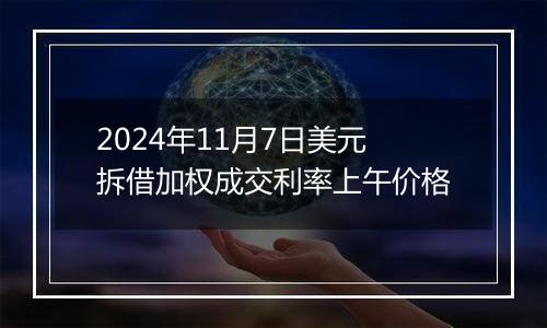 2024年11月7日美元拆借加权成交利率上午价格