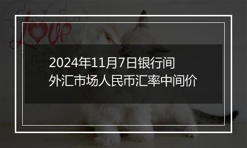 2024年11月7日银行间外汇市场人民币汇率中间价