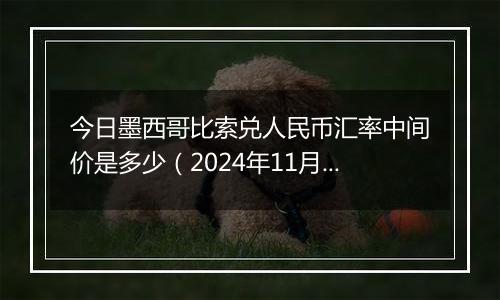 今日墨西哥比索兑人民币汇率中间价是多少（2024年11月7日）