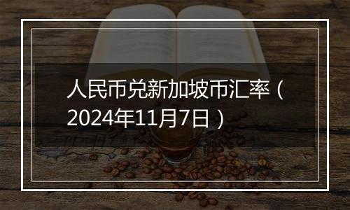 人民币兑新加坡币汇率（2024年11月7日）