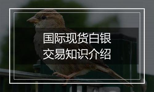 国际现货白银交易知识介绍