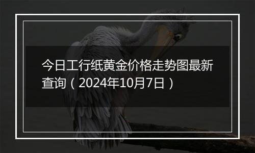 今日工行纸黄金价格走势图最新查询（2024年10月7日）