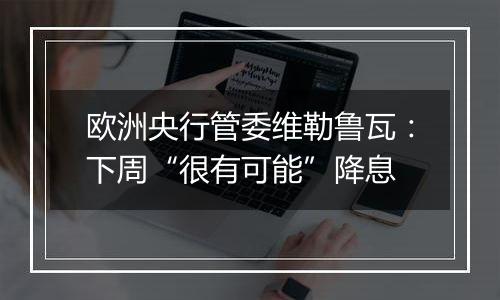 欧洲央行管委维勒鲁瓦：下周“很有可能”降息