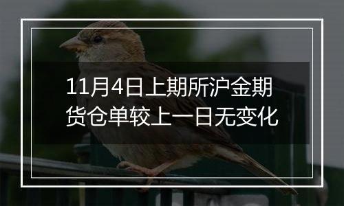 11月4日上期所沪金期货仓单较上一日无变化