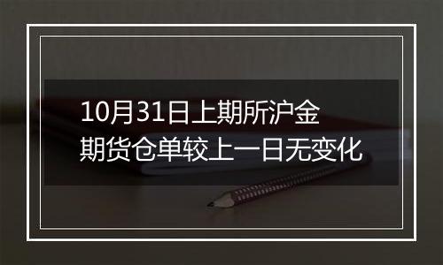 10月31日上期所沪金期货仓单较上一日无变化