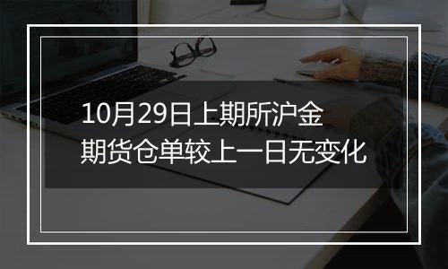 10月29日上期所沪金期货仓单较上一日无变化