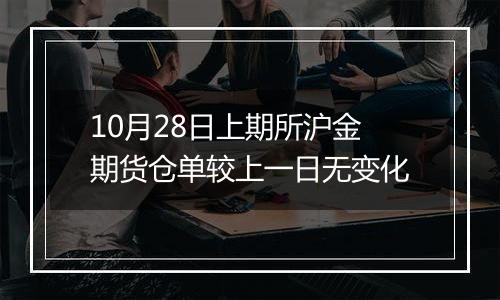 10月28日上期所沪金期货仓单较上一日无变化