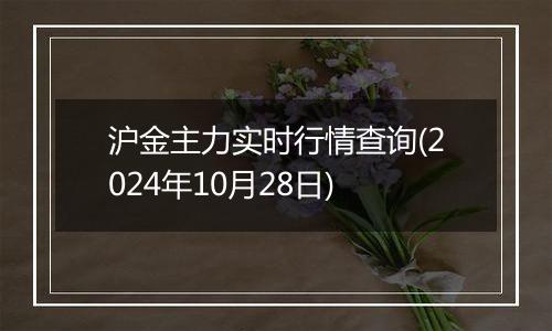 沪金主力实时行情查询(2024年10月28日)