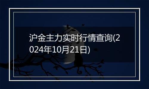 沪金主力实时行情查询(2024年10月21日)