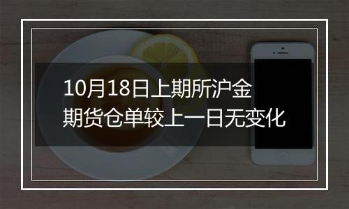 10月18日上期所沪金期货仓单较上一日无变化