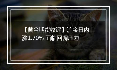 【黄金期货收评】沪金日内上涨1.70% 面临回调压力