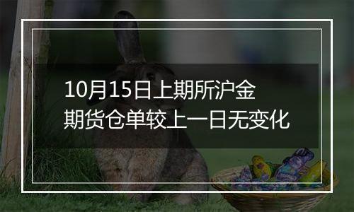 10月15日上期所沪金期货仓单较上一日无变化