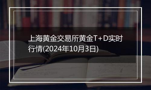 上海黄金交易所黄金T+D实时行情(2024年10月3日)