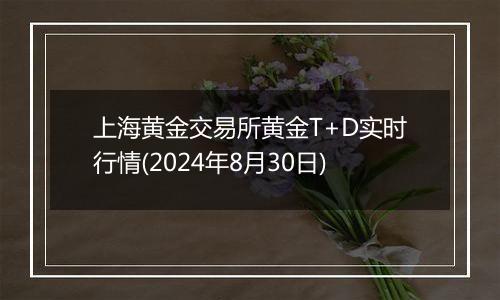 上海黄金交易所黄金T+D实时行情(2024年8月30日)