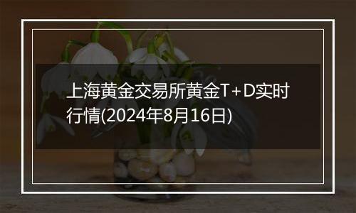 上海黄金交易所黄金T+D实时行情(2024年8月16日)