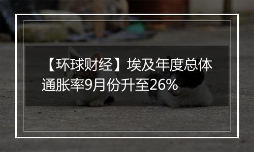 【环球财经】埃及年度总体通胀率9月份升至26%