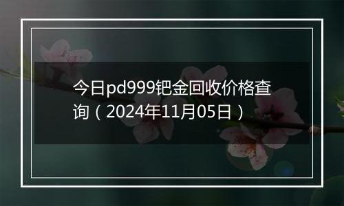 今日pd999钯金回收价格查询（2024年11月05日）