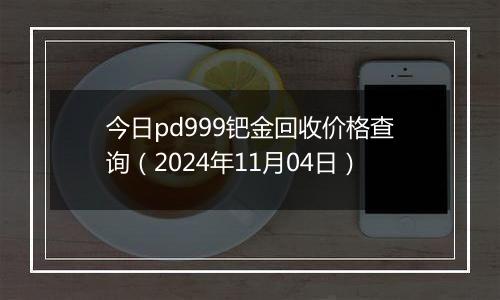 今日pd999钯金回收价格查询（2024年11月04日）