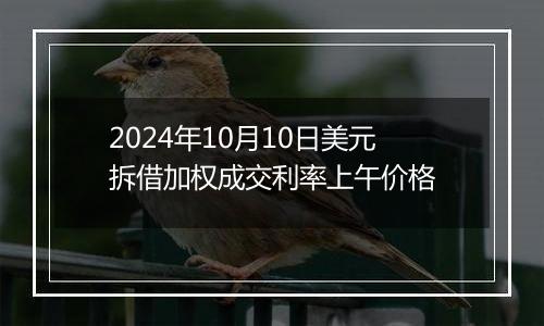 2024年10月10日美元拆借加权成交利率上午价格