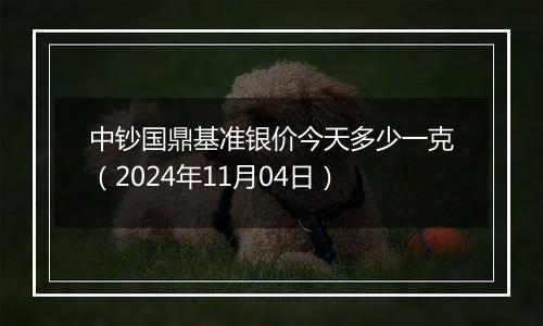 中钞国鼎基准银价今天多少一克（2024年11月04日）