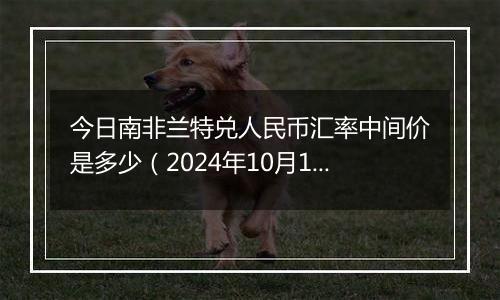 今日南非兰特兑人民币汇率中间价是多少（2024年10月10日）