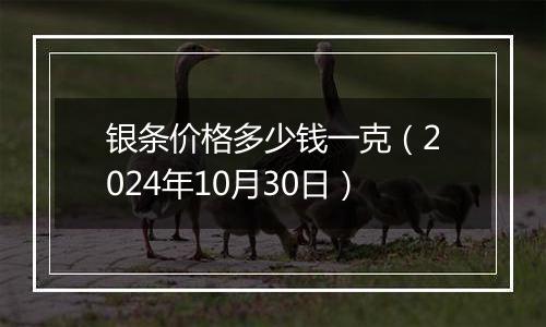 银条价格多少钱一克（2024年10月30日）