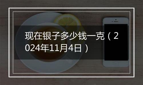 现在银子多少钱一克（2024年11月4日）