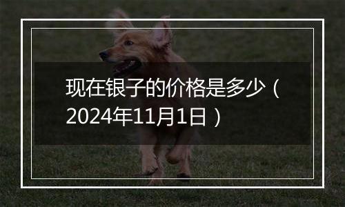 现在银子的价格是多少（2024年11月1日）