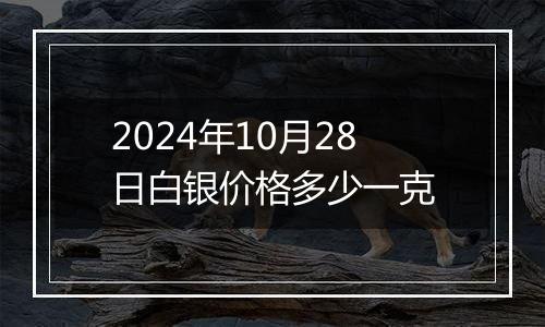 2024年10月28日白银价格多少一克