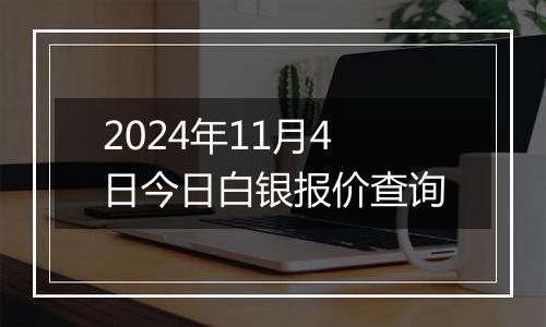 2024年11月4日今日白银报价查询