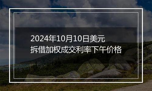 2024年10月10日美元拆借加权成交利率下午价格