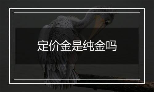 定价金是纯金吗