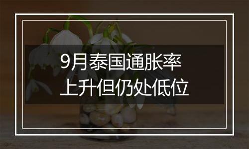 9月泰国通胀率上升但仍处低位