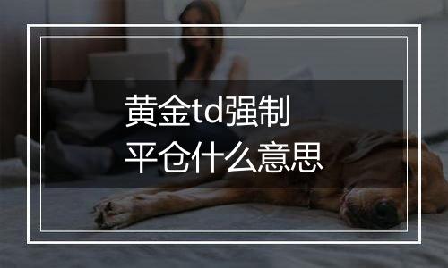 黄金td强制平仓什么意思