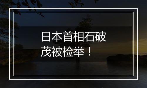 日本首相石破茂被检举！