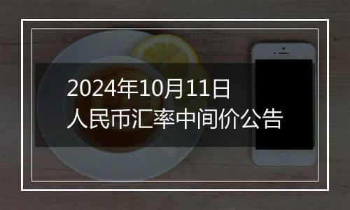 2024年10月11日人民币汇率中间价公告