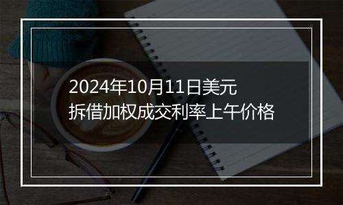 2024年10月11日美元拆借加权成交利率上午价格