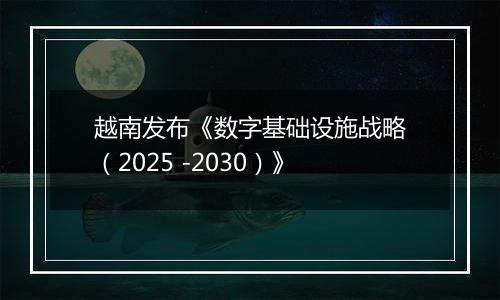 越南发布《数字基础设施战略（2025 -2030）》