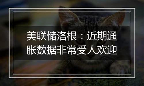 美联储洛根：近期通胀数据非常受人欢迎