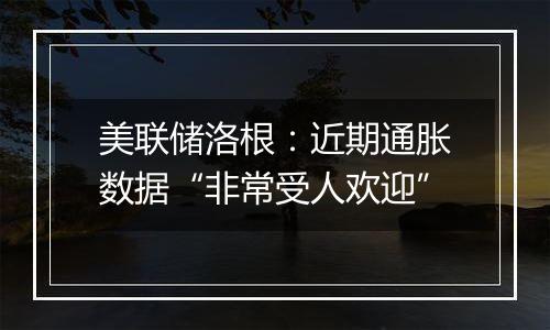 美联储洛根：近期通胀数据“非常受人欢迎”