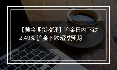 【黄金期货收评】沪金日内下跌2.49% 沪金下跌超过预期