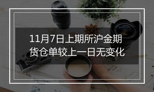 11月7日上期所沪金期货仓单较上一日无变化