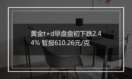 黄金t+d早盘盘初下跌2.44% 暂报610.26元/克