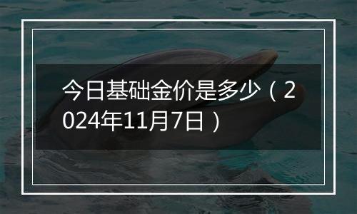 今日基础金价是多少（2024年11月7日）