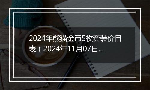 2024年熊猫金币5枚套装价目表（2024年11月07日）