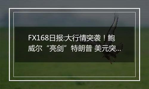 FX168日报:大行情突袭！鲍威尔“亮剑”特朗普 美元突然大跌 金价暴涨47美元