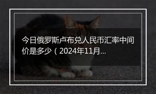 今日俄罗斯卢布兑人民币汇率中间价是多少（2024年11月8日）