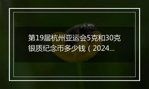 第19届杭州亚运会5克和30克银质纪念币多少钱（2024年11月08日）