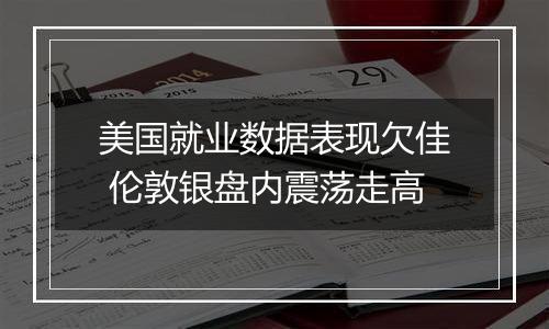 美国就业数据表现欠佳 伦敦银盘内震荡走高